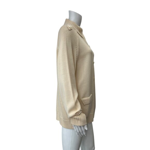 $605 NWT Voyage Marina Rinaldi Cream Cardigan Wool Sweater size Large - Picture 4 of 11